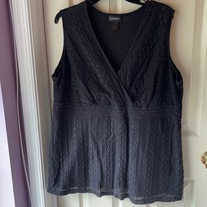 Lane Bryant lace sleeveless top 22/24, black